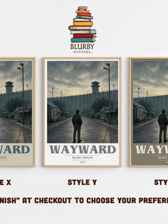 Wayward book cover print in frame leaning in hallway – thriller wall art