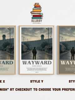 Wayward bookish print in frame leaning in hallway – thriller wall art