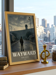 Wayward book cover print framed by window – literary home decor