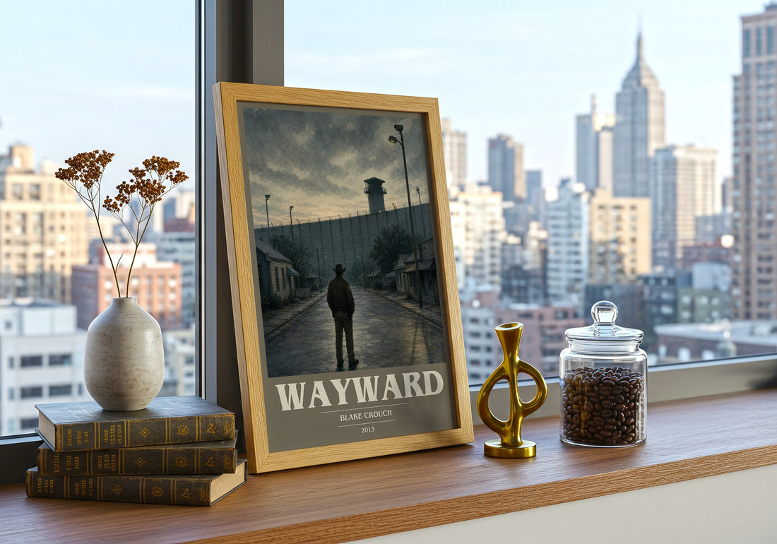 Wayward book cover print framed by window – literary home decor