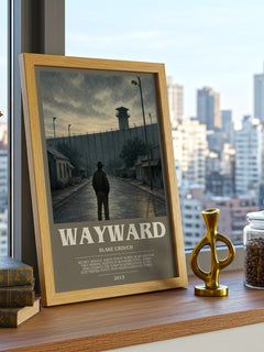 Wayward bookish print framed by window – literary home decor