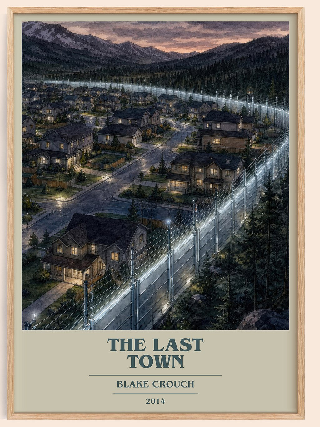 The Last Town book cover book poster by Blake Crouch – framed literary art print