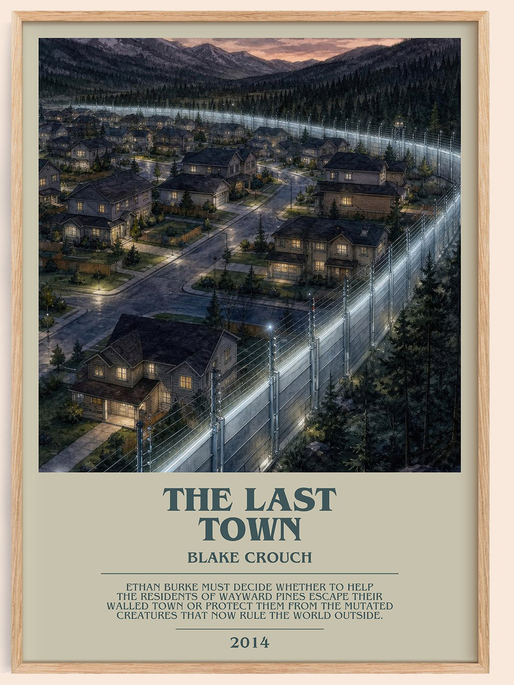 The Last Town bookish book poster by Blake Crouch – framed literary art print