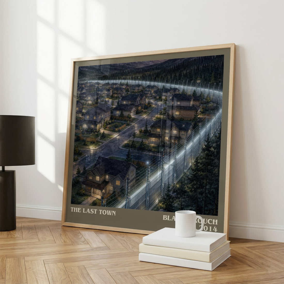 The Last Town literary print framed by window – literary home decor