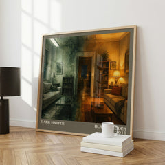 Dark Matter literary print framed by window – literary home decor