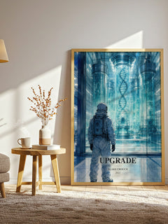 Upgrade watercolour print in frame leaning in hallway – sci fi wall art