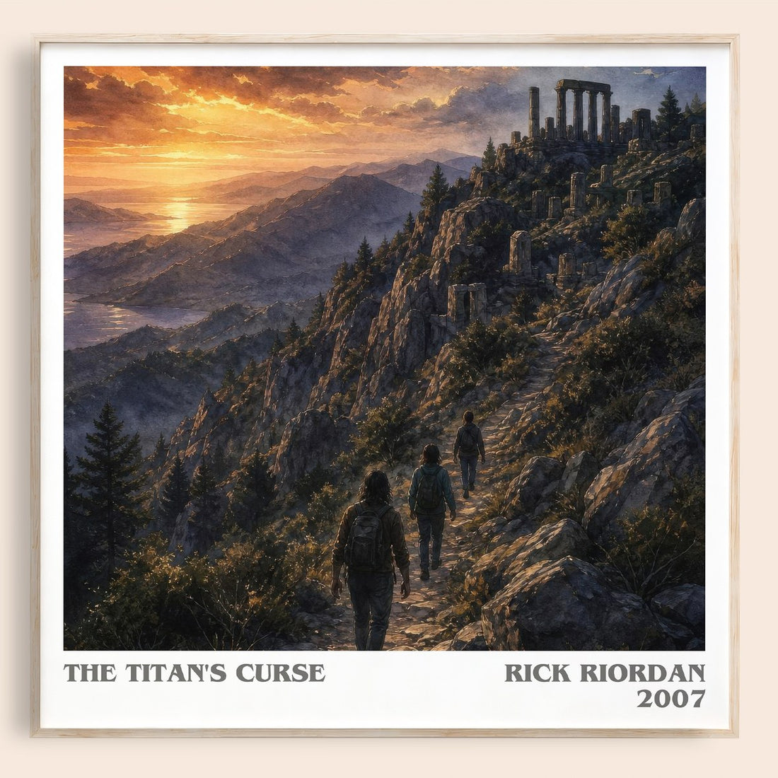 The Titan's Curse literary book poster by Rick Riordan – framed literary art print