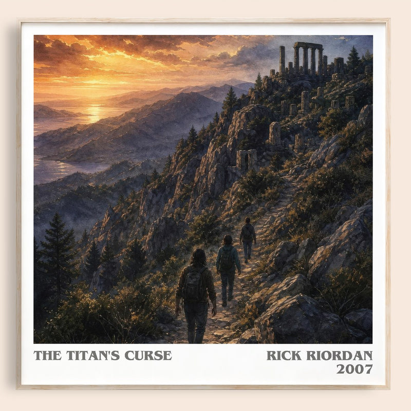 The Titan's Curse literary book poster by Rick Riordan – framed literary art print