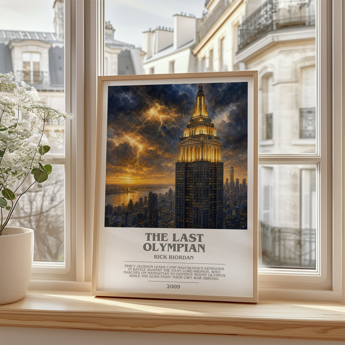 The Last Olympian bookish poster colour and style options – Rick Riordan book art (mockup)
