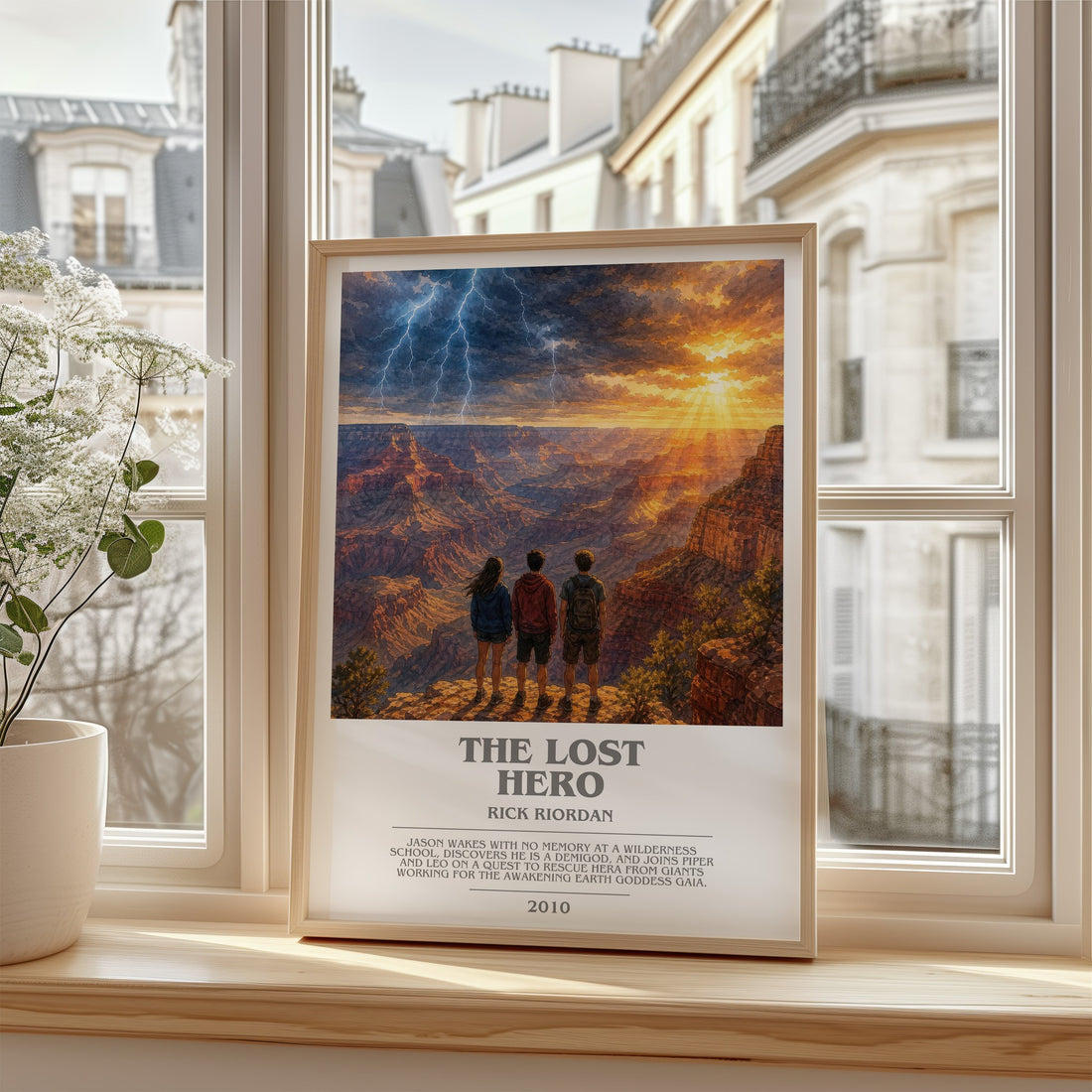 The Lost Hero bookish poster colour and style options – Rick Riordan book art (mockup)