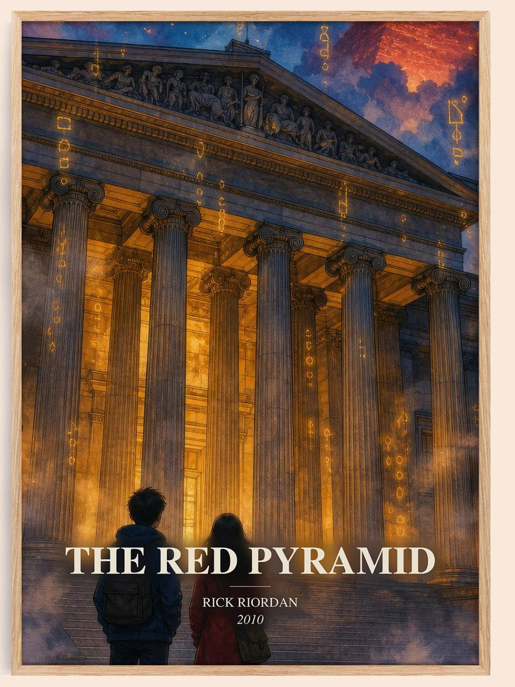 The Red Pyramid watercolour book poster by Rick Riordan – framed literary art print