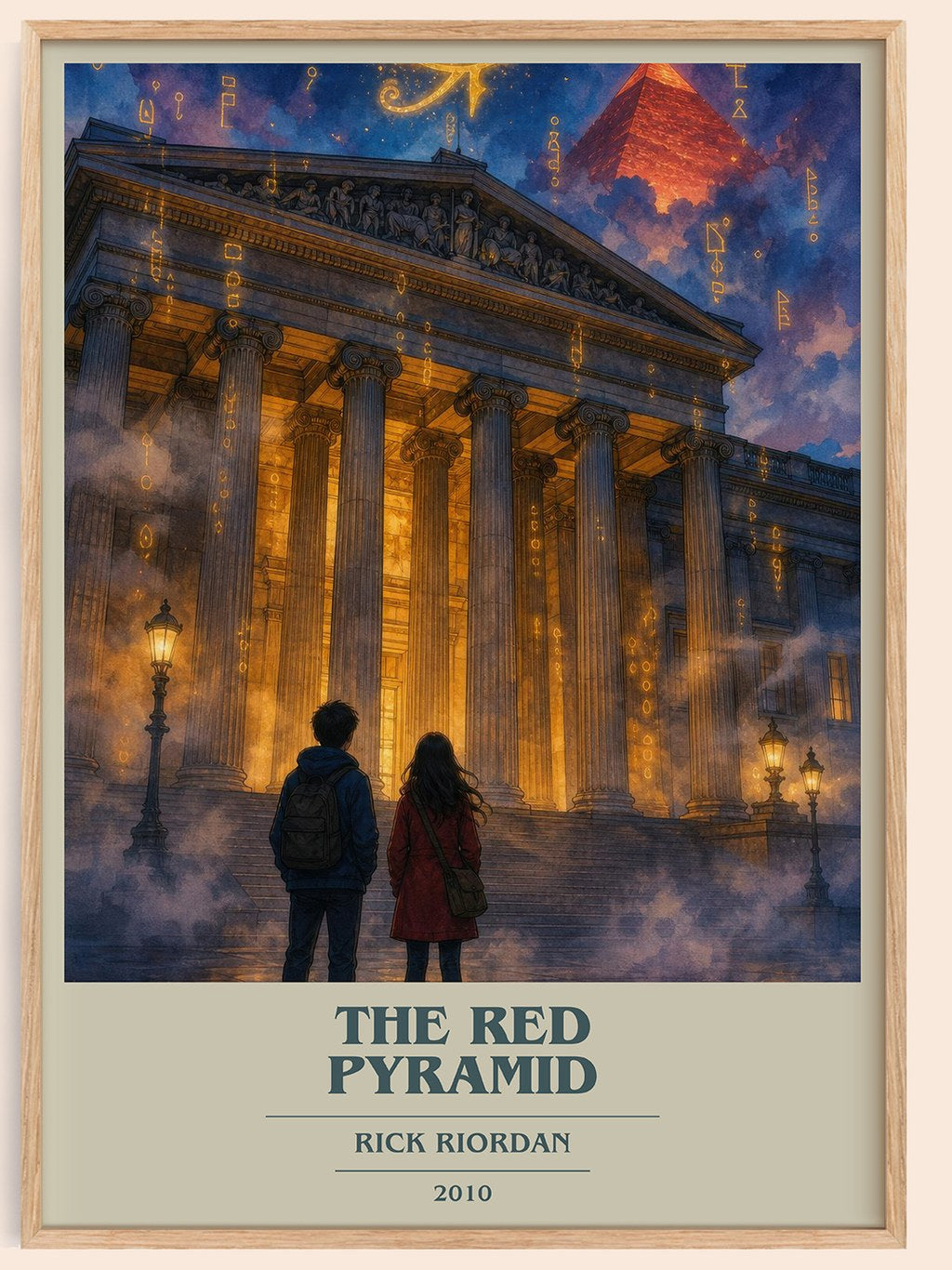 The Red Pyramid book cover book poster by Rick Riordan – framed literary art print