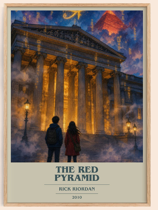 The Red Pyramid book cover book poster by Rick Riordan – framed literary art print