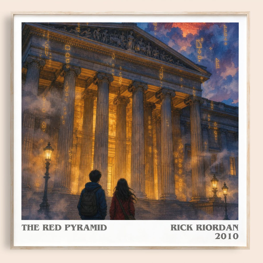 The Red Pyramid literary book poster by Rick Riordan – framed literary art print