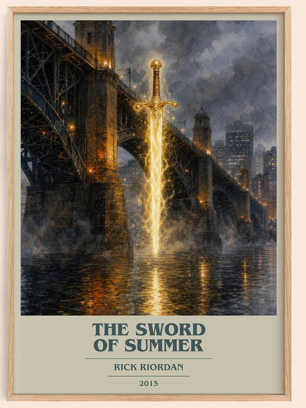 The Sword of Summer book cover book poster by Rick Riordan – framed literary art print
