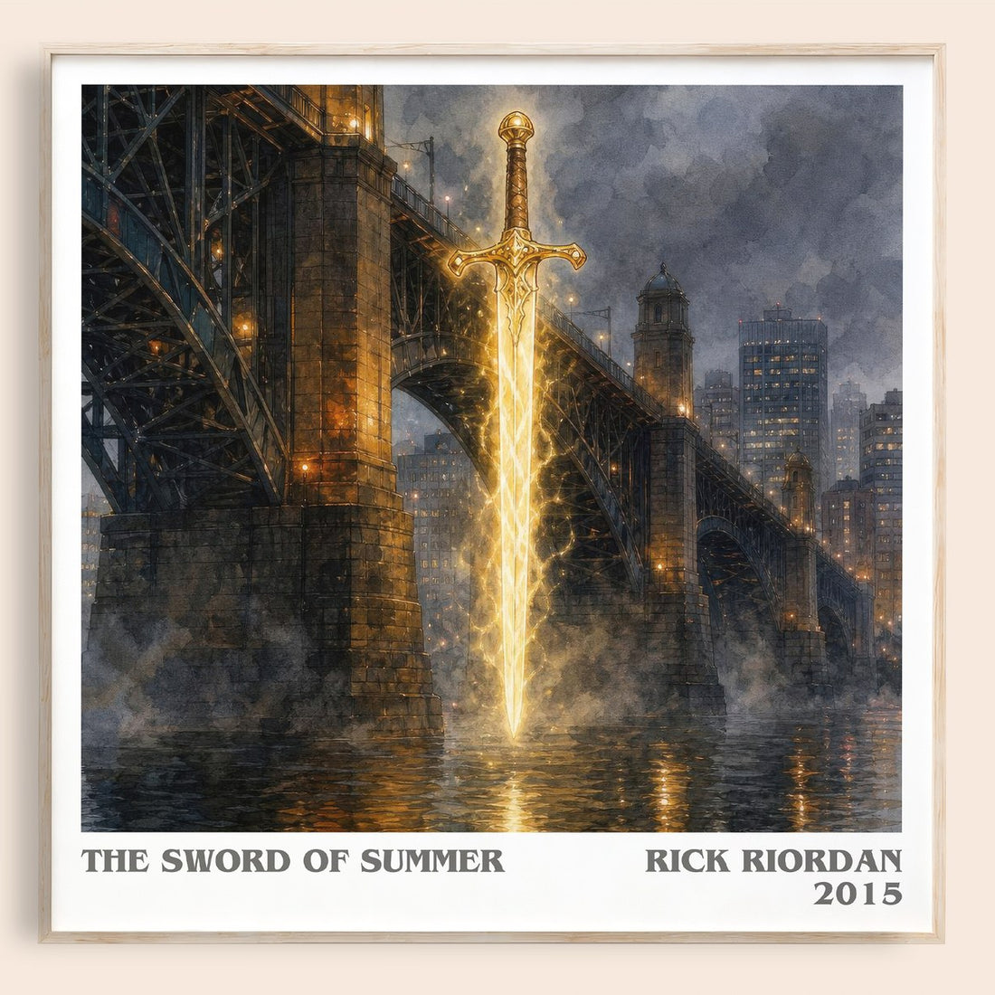 The Sword of Summer literary book poster by Rick Riordan – framed literary art print