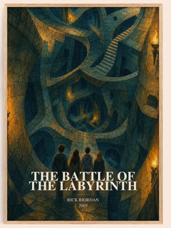 The Battle of the Labyrinth watercolour book poster by Rick Riordan – framed literary art print