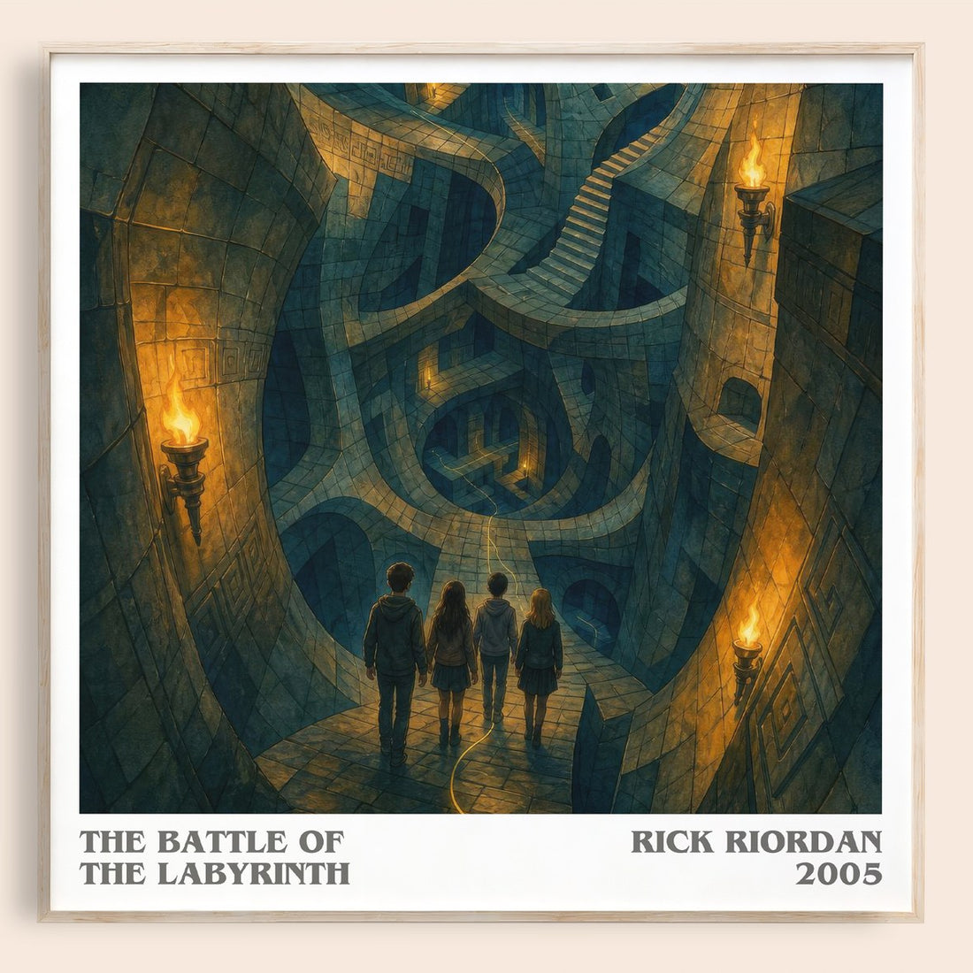 The Battle of the Labyrinth literary book poster by Rick Riordan – framed literary art print
