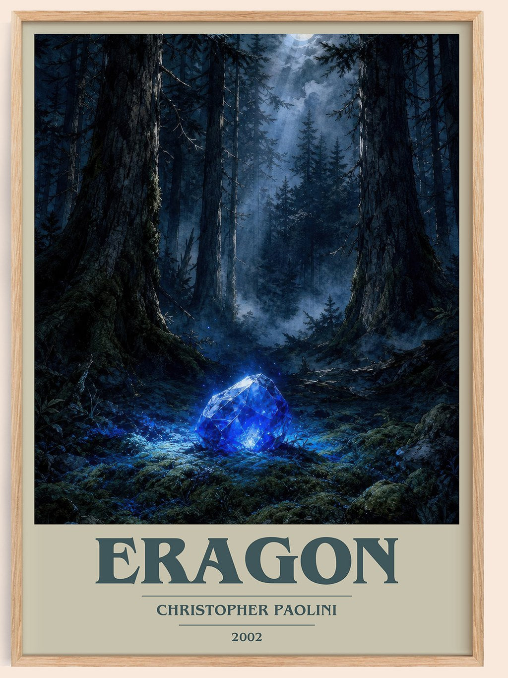 Eragon book cover book poster by Christopher Paolini – framed literary art print