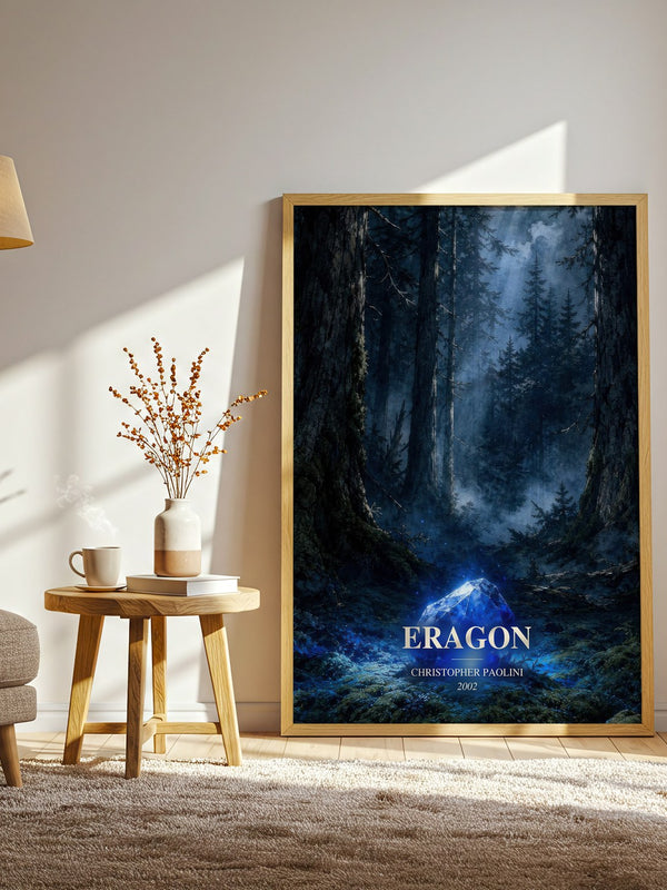 Eragon watercolour print in frame leaning in hallway – fantasy wall art
