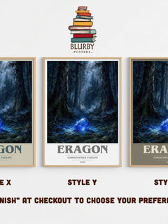 Eragon book cover print in frame leaning in hallway – fantasy wall art