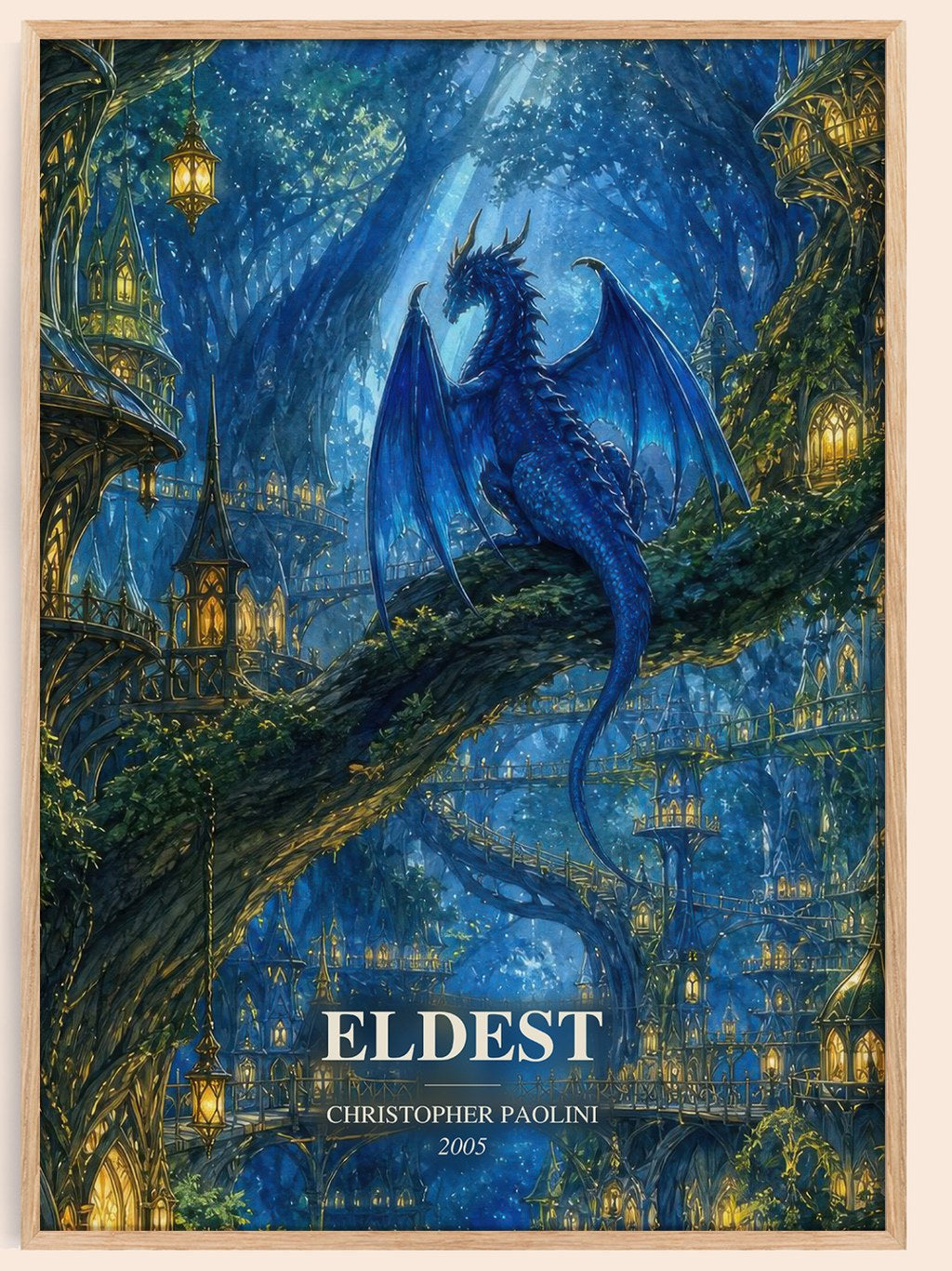 Eldest watercolour book poster by Christopher Paolini – framed literary art print