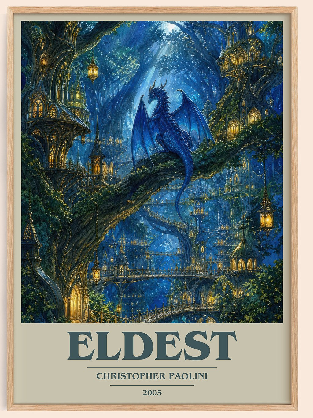 Eldest book cover book poster by Christopher Paolini – framed literary art print