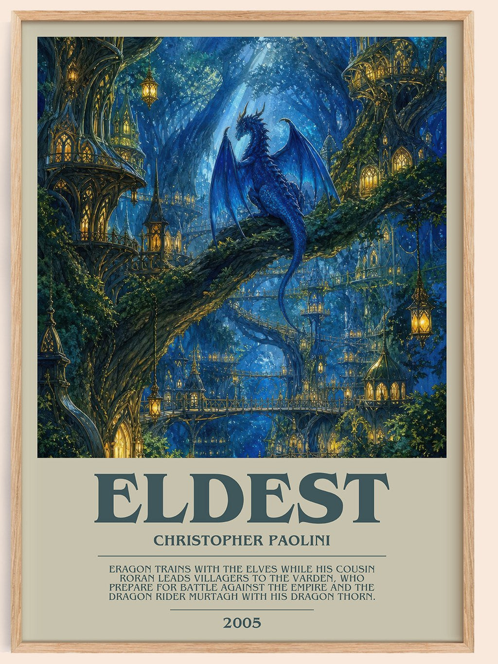Eldest bookish book poster by Christopher Paolini – framed literary art print