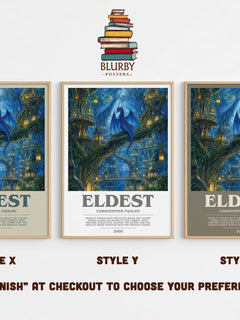 Eldest bookish print in frame leaning in hallway – fantasy wall art