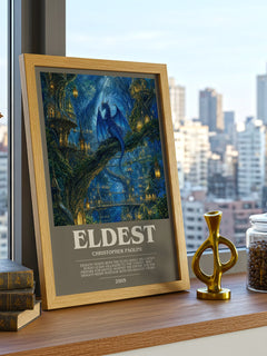Eldest bookish print framed by window – literary home decor