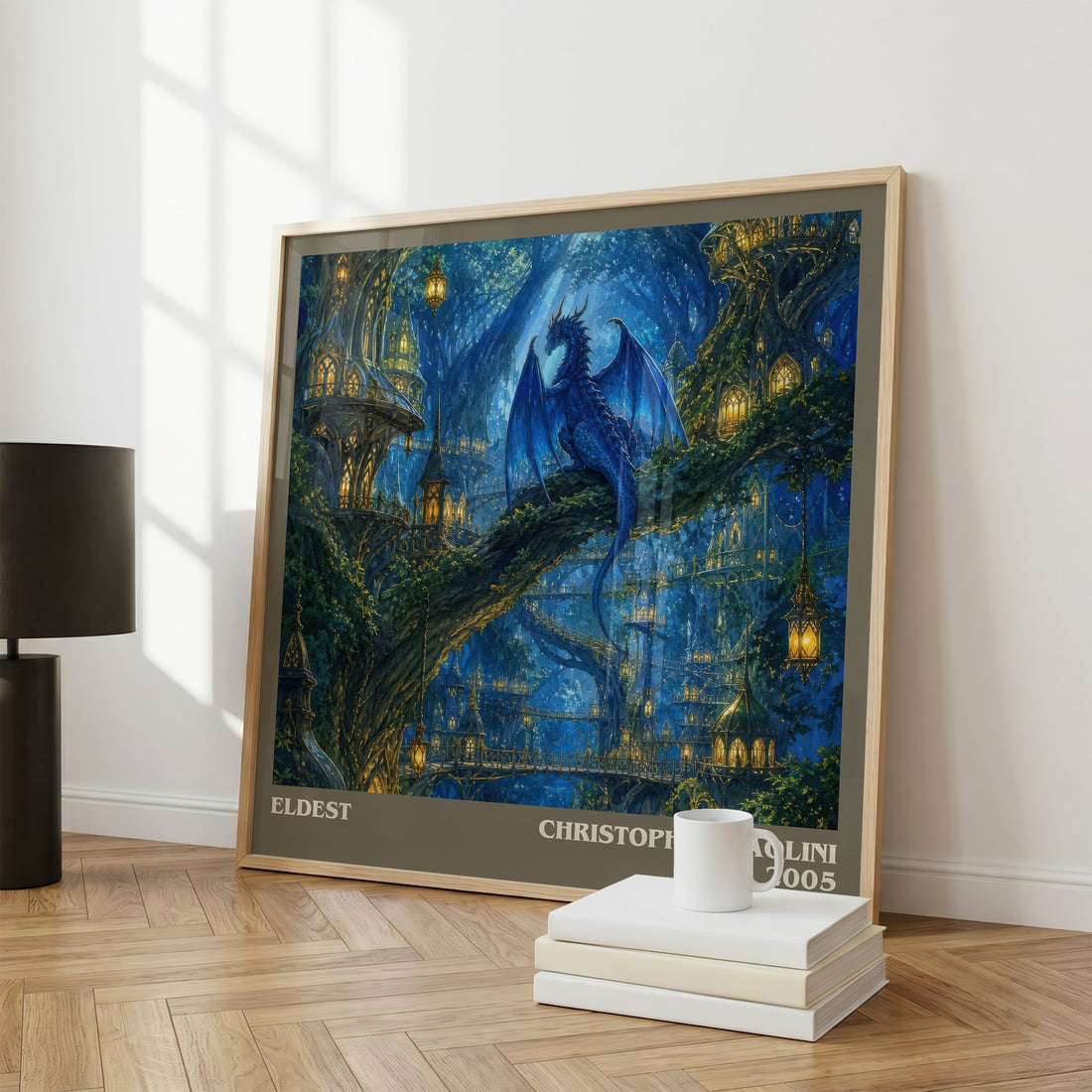 Eldest literary print framed by window – literary home decor