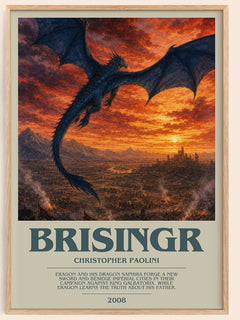 Brisingr bookish book poster by Christopher Paolini – framed literary art print