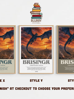 Brisingr bookish print in frame leaning in hallway – fantasy wall art
