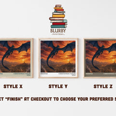Brisingr literary print in frame leaning in hallway – fantasy wall art
