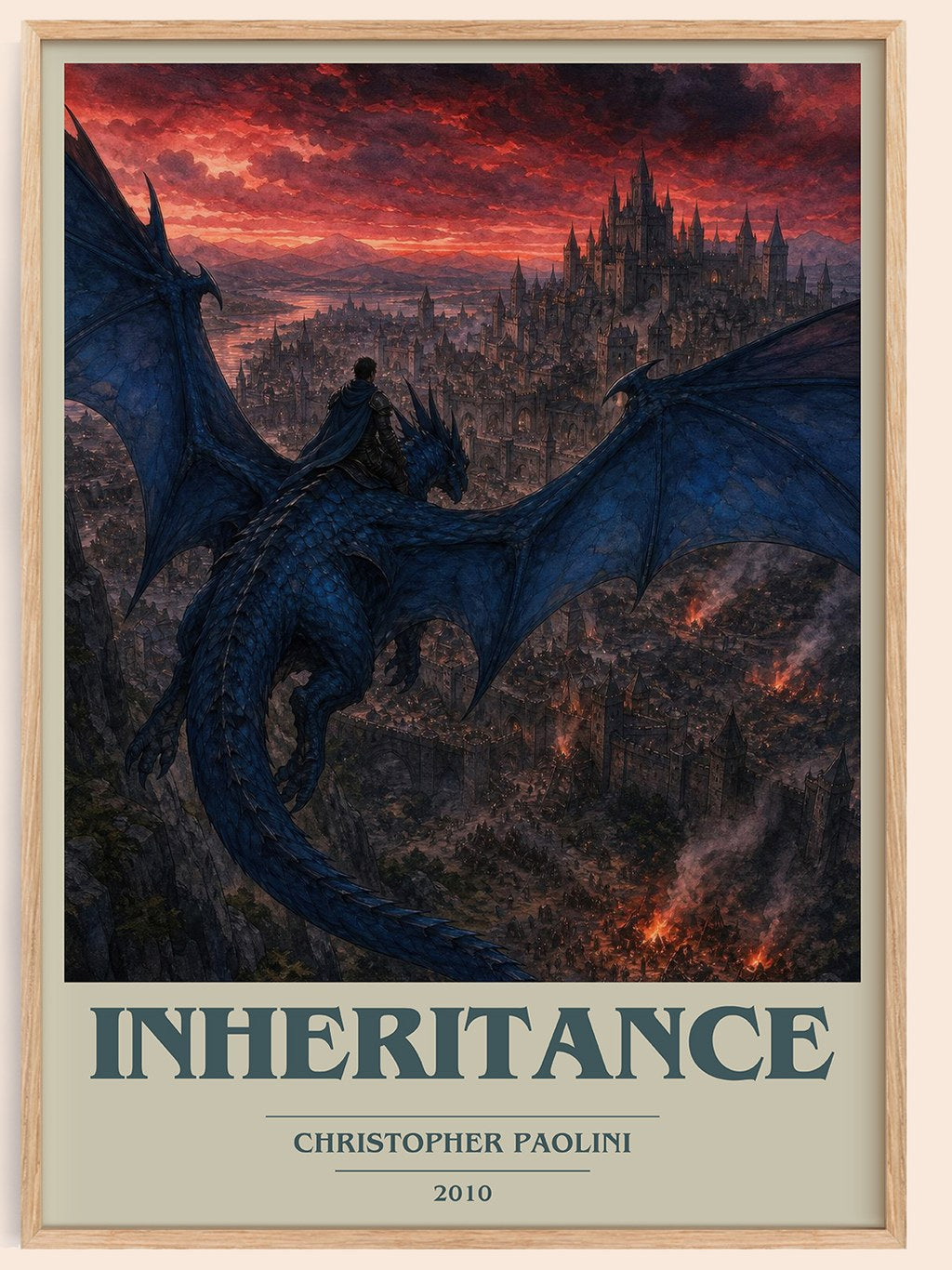 Inheritance book cover book poster by Christopher Paolini – framed literary art print