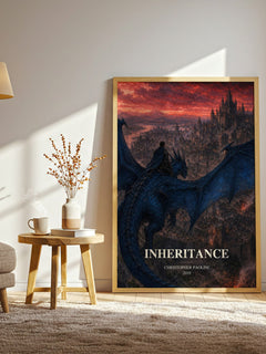 Inheritance watercolour print in frame leaning in hallway – fantasy wall art