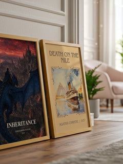 Inheritance watercolour print framed by window – literary home decor