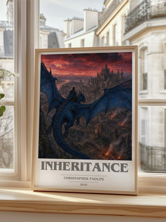 Inheritance book cover poster colour and style options – Christopher Paolini book art