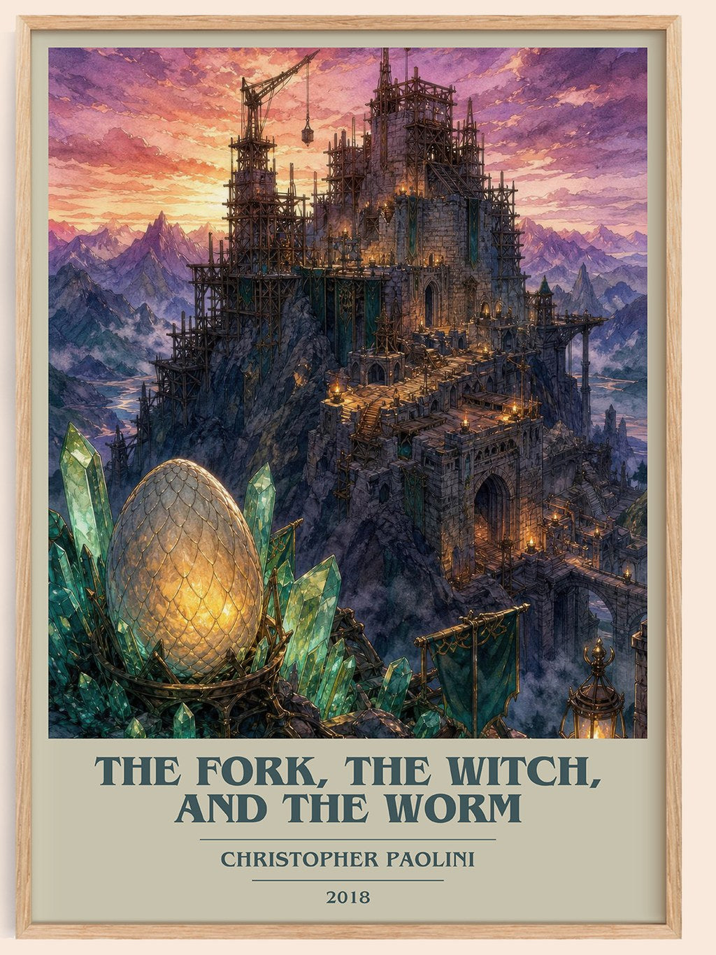 The Fork, the Witch, and the Worm book cover book poster by Christopher Paolini – framed literary art print