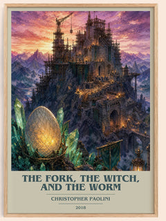 The Fork, the Witch, and the Worm book cover book poster by Christopher Paolini – framed literary art print
