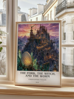The Fork, the Witch, and the Worm book cover poster colour and style options – Christopher Paolini book art