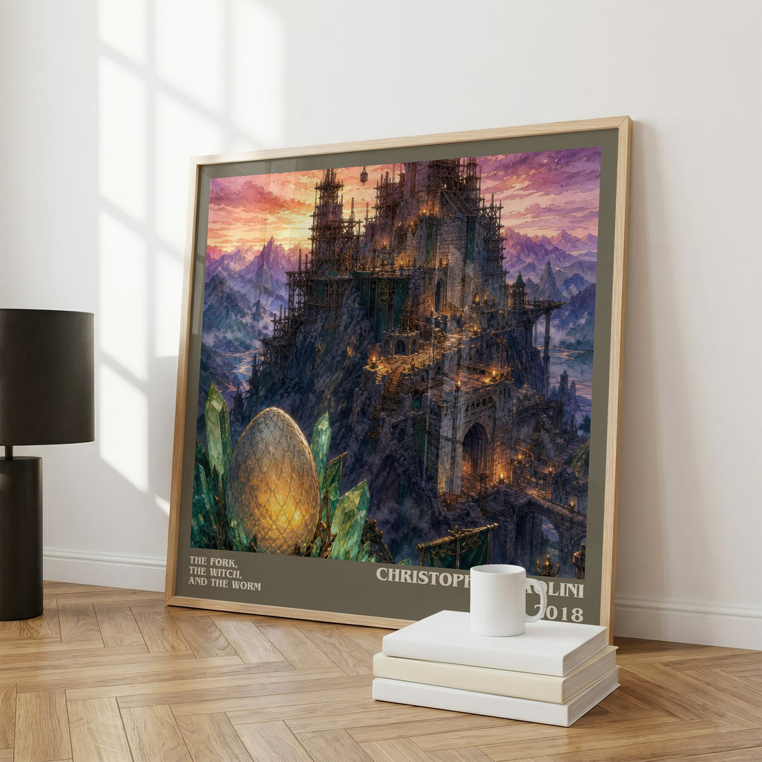 The Fork, the Witch, and the Worm literary print framed by window – literary home decor