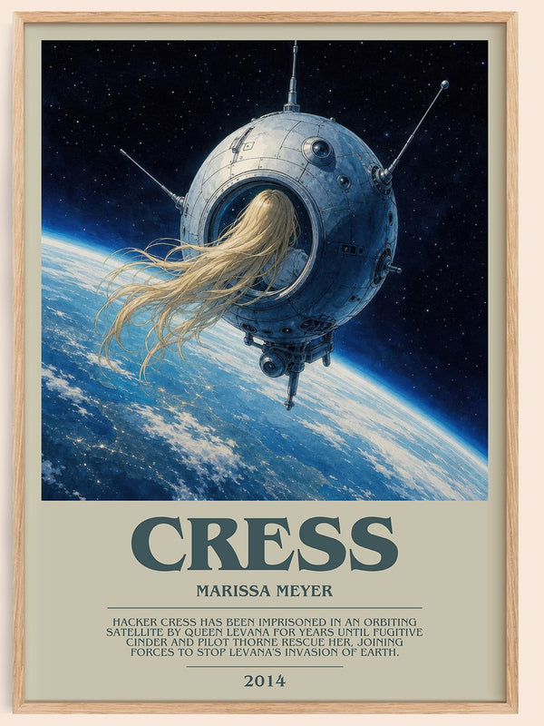 Cress bookish book poster by Marissa Meyer – framed literary art print