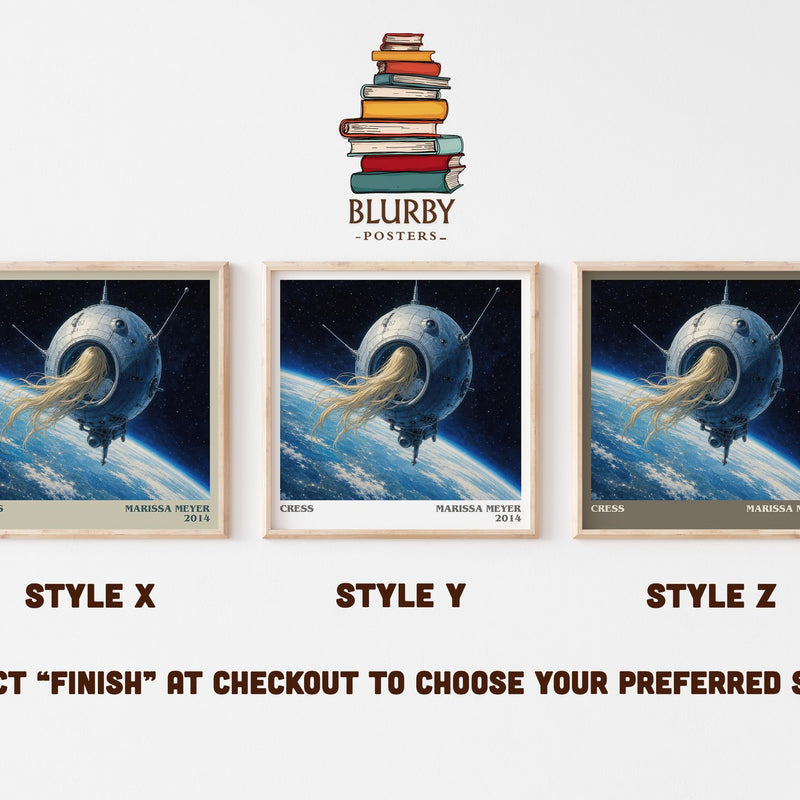 Cress literary print in frame leaning in hallway – sci fi wall art