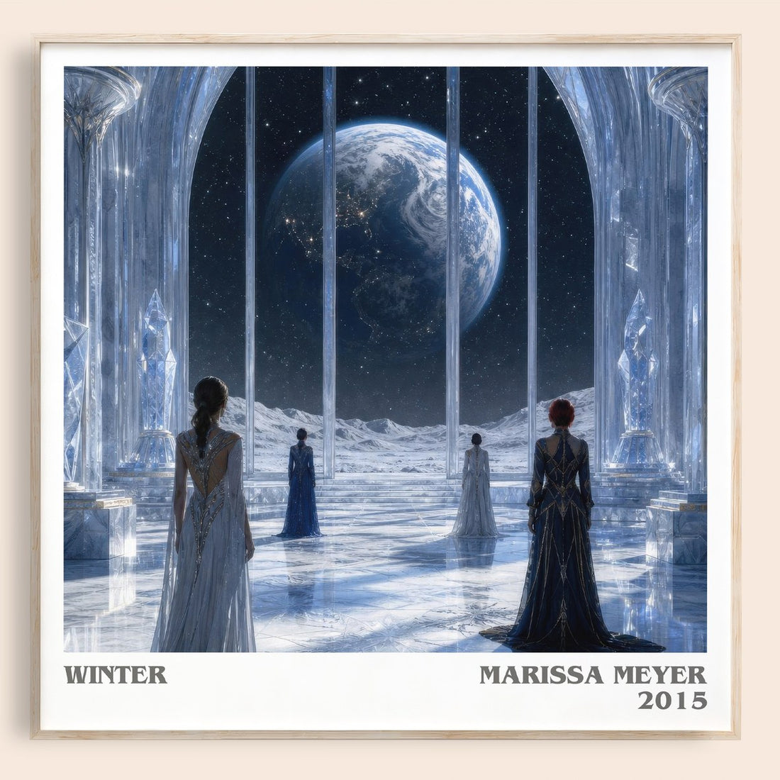 Winter literary book poster by Marissa Meyer – framed literary art print