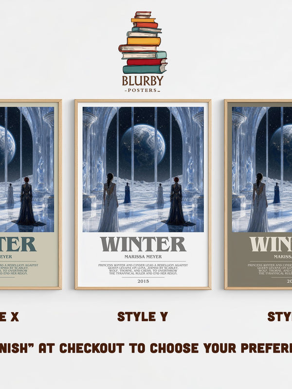 Winter bookish print in frame leaning in hallway – young adult wall art
