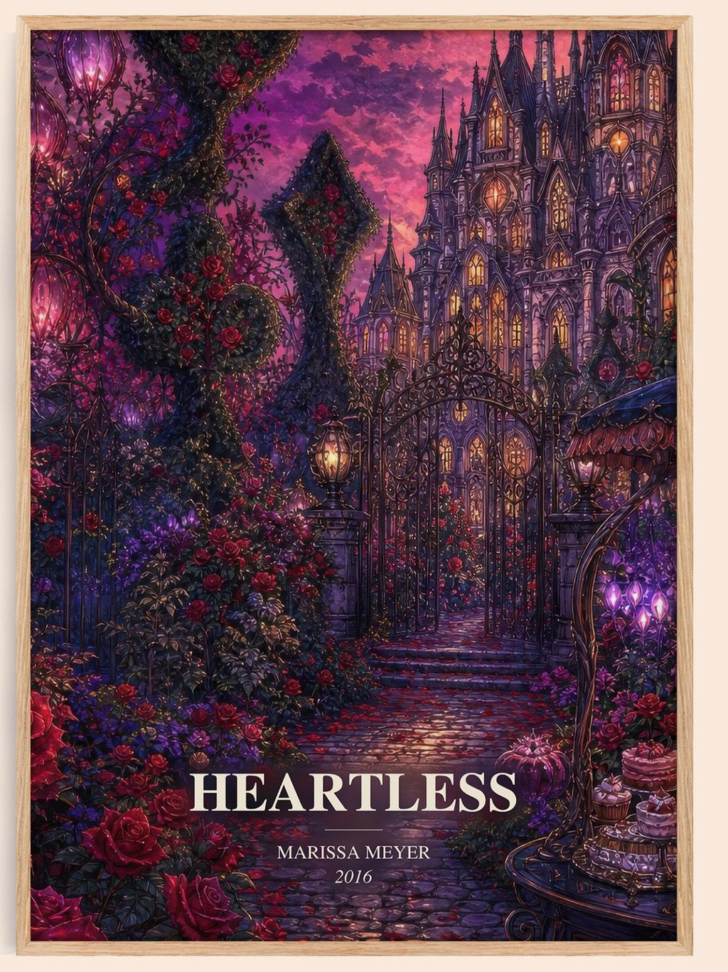 Heartless watercolour book poster by Marissa Meyer – framed literary art print
