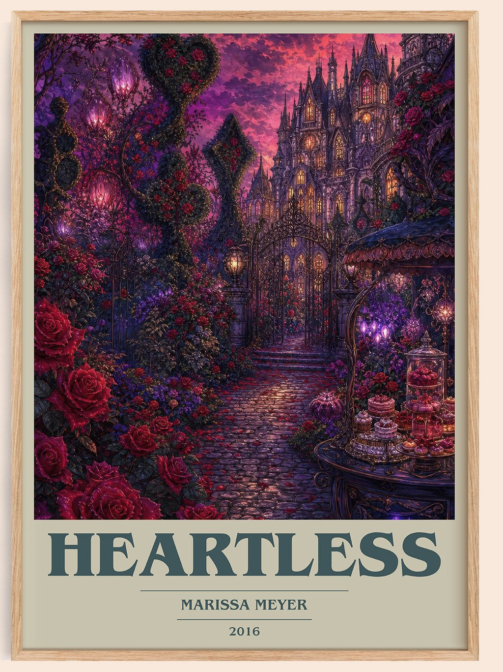 Heartless book cover book poster by Marissa Meyer – framed literary art print