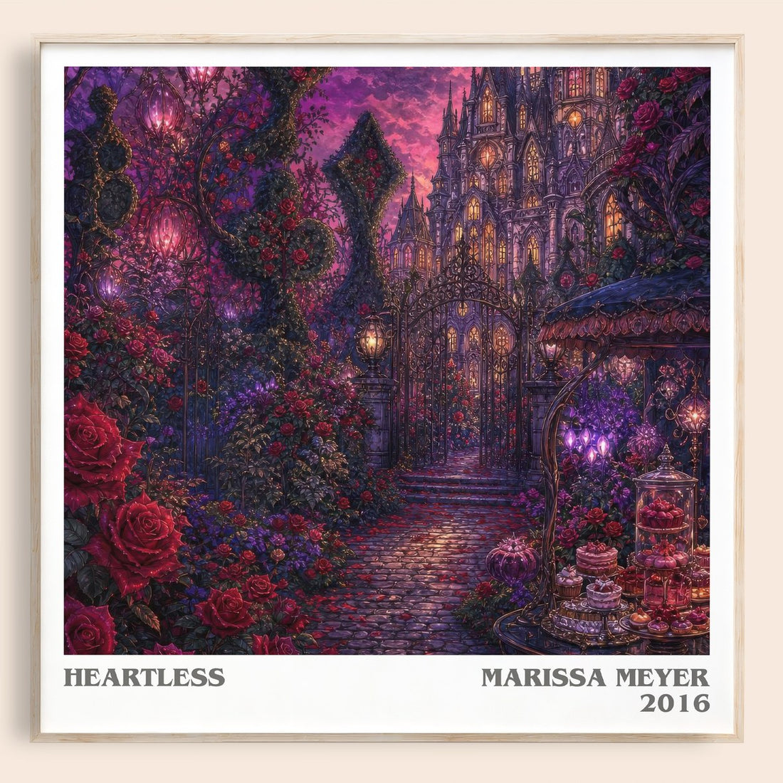 Heartless literary book poster by Marissa Meyer – framed literary art print