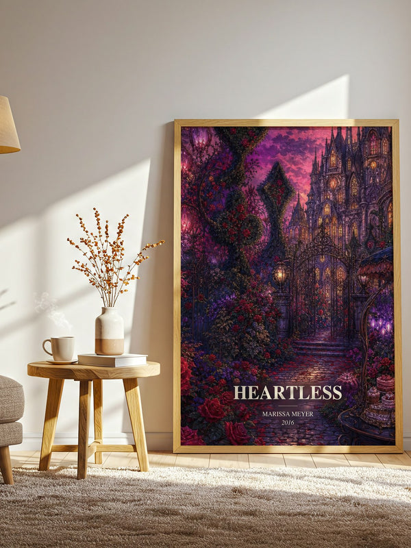 Heartless watercolour print in frame leaning in hallway – young adult wall art